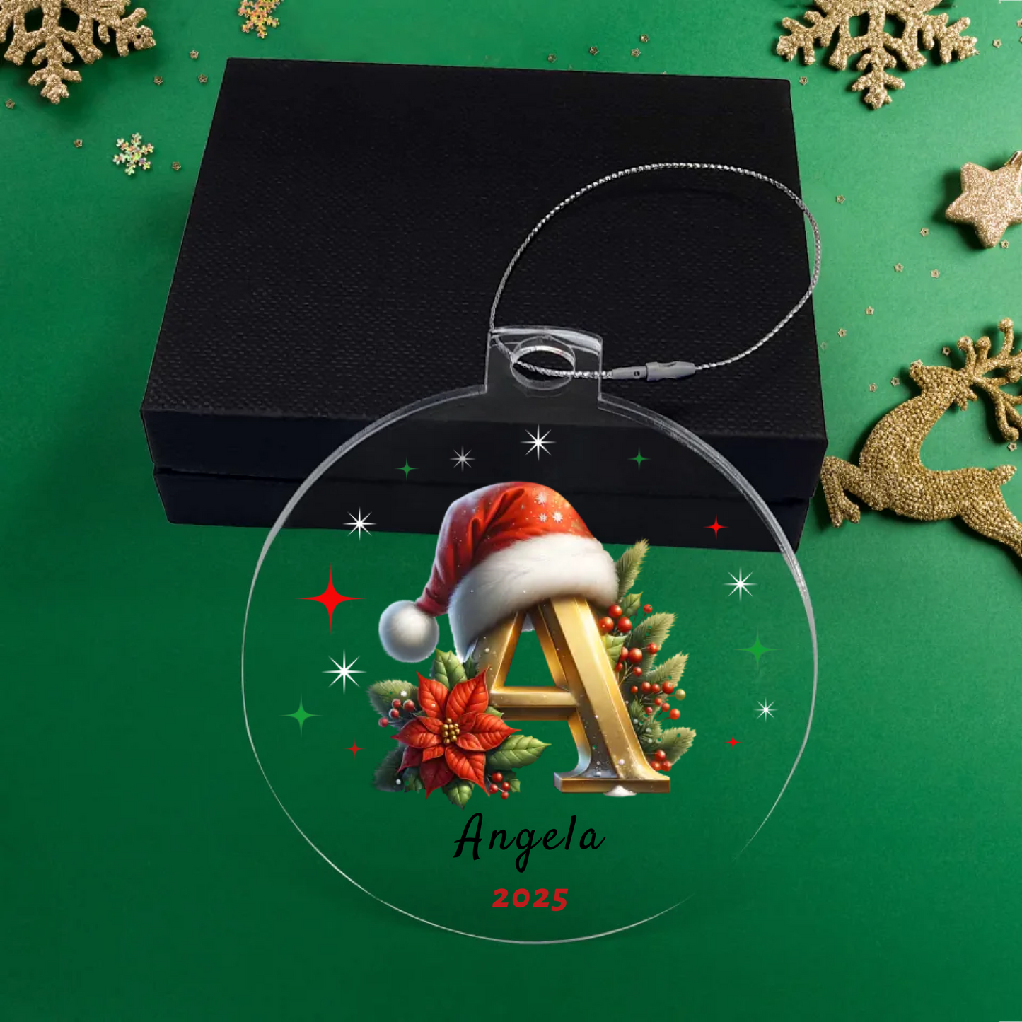 Personalized Initial Christmas Acrylic Ornament