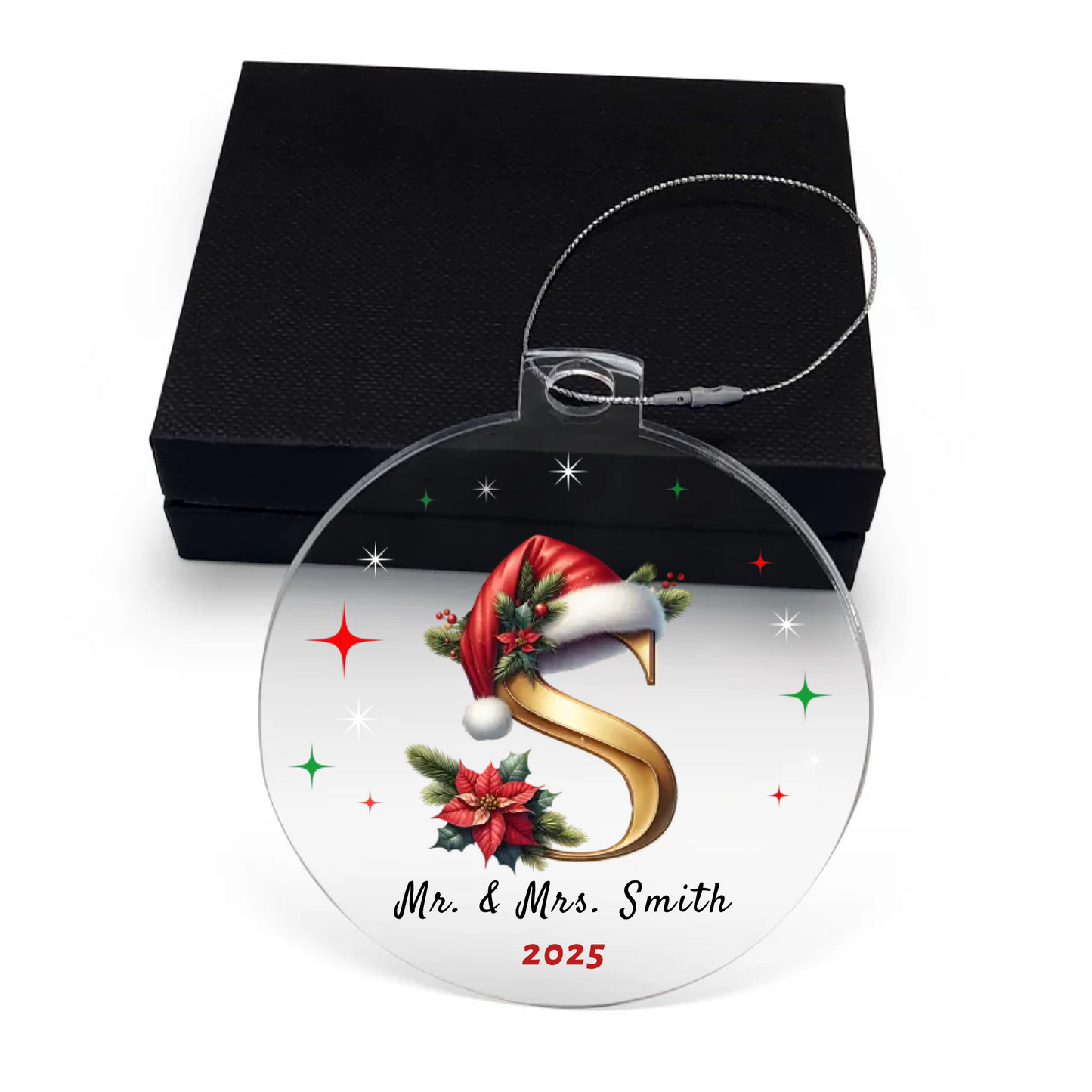 Personalized Mr & Mrs Initial Christmas Acrylic Ornament